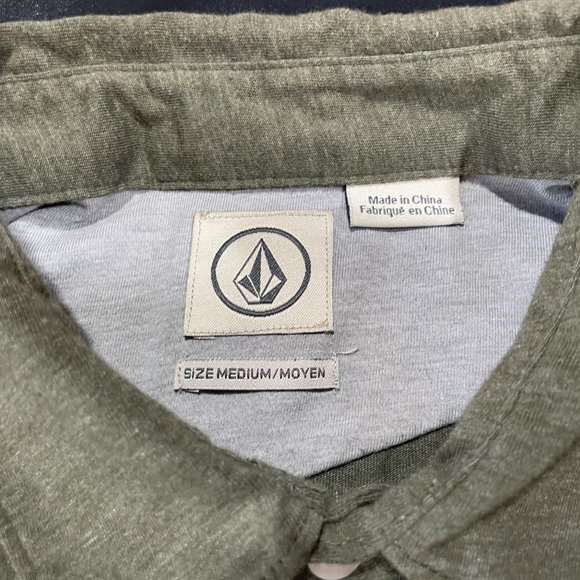 Volcom NWOT Green Cotton Blend Polo Medium - Picture 3 of 5
